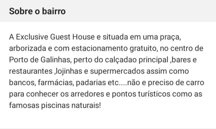 Exclusive Guest House Pôrto das Galinhas Exteriör bild